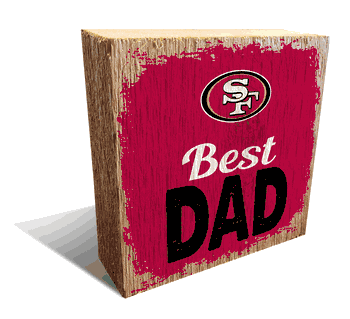 San Francisco 49ers Best Dad 6x6 Wood Block