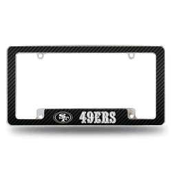San Francisco 49ers Black 12" x 6" Chrome All Over Automotive License Plate Frame for Car/Truck/SUV