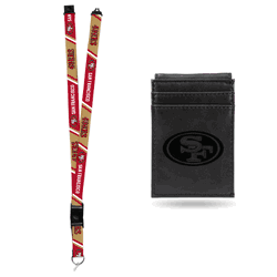 San Francisco 49ers Black Front Pocket Wallet Set