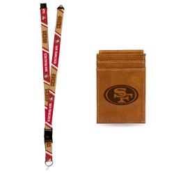 San Francisco 49ers Black Front Pocket Wallet Set