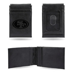 San Francisco 49ers Black Laser Engraved Front Pocket Wallet