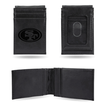 San Francisco 49ers Black Laser Engraved Front Pocket Wallet
