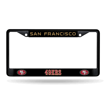 San Francisco 49ers Standard Black Chrome Frame with Plastic Inserts 12