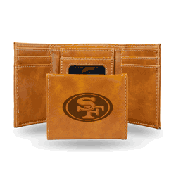 San Francisco 49ers Brown Laser Engraved Tri-Fold Wallet