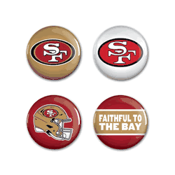 San Francisco 49ers Buttons 4 Pack