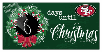 San Francisco 49ers Chalk Christmas Countdown 6x12 Sign