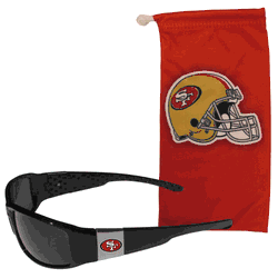 San Francisco 49ers Chrome Wrap Sunglasses and Bag