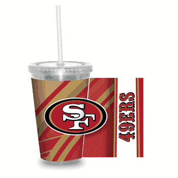 San Francisco 49ers Clear Tumbler W/Straw