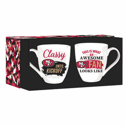 San Francisco 49ers Coffee Mug 17oz Ceramic 2 Piece Set with Gift Box