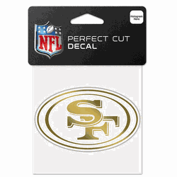 San Francisco 49ers Decal 4x4 Perfect Cut Metallic Gold