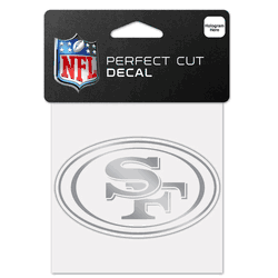 San Francisco 49ers Decal 4x4 Perfect Cut Metallic Silver