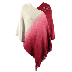 San Francisco 49ers Dip Dye Poncho Dark Red