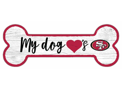 San Francisco 49ers Dog Bone 6x12 Sign