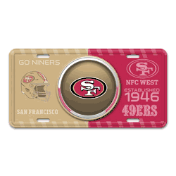 San Francisco 49ers Embossed Metal License Plate