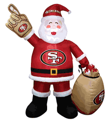 San Francisco 49ers 7 FT Inflatable Santa