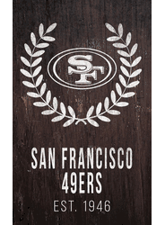 San Francisco 49ers Laurel Wreath 11x19 Sign