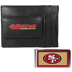 San Francisco 49ers Leather Cash & Cardholder & Color Money Clip