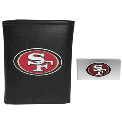 San Francisco 49ers Leather Tri-fold Wallet & Money Clip