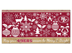 San Francisco 49ers Merry and Bright 6x12 Sign