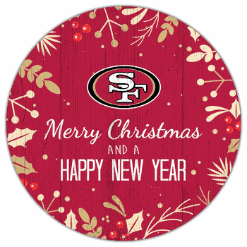 San Francisco 49ers Merry Christmas & New Year 12in Circle