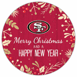 San Francisco 49ers Merry Christmas & New Year 12in Circle