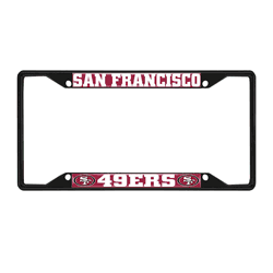 San Francisco 49ers Metal License Plate Frame Black Finish