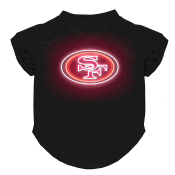 San Francisco 49ers Neon Pet T-Shirt, Large