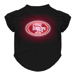 San Francisco 49ers Neon Pet T-Shirt, Medium