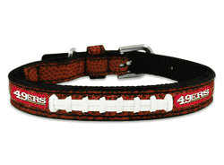 San Francisco 49ers Pet Collar Leather Classic Football Size Toy CO