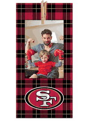 San Francisco 49ers Plaid Clothespin 6x12 Sign