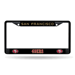 San Francisco 49ers Primary Black Chrome Frame with Plastic Inserts 12" x 6" Car/Truck Auto Accessory