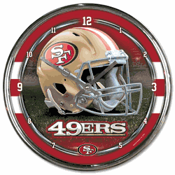 San Francisco 49ers Round Chrome Wall Clock