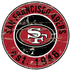San Francisco 49ers Round Distressed Sign