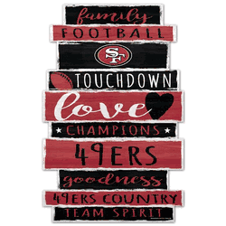 San Francisco 49ers Sign 11x17 Wood Family Word Design
