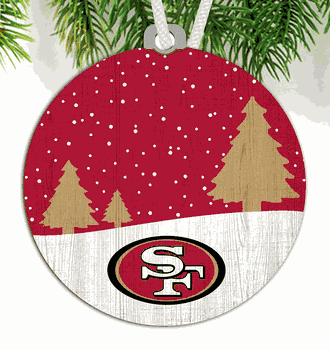 San Francisco 49ers Snow Scene Ornament