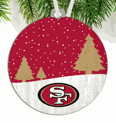 San Francisco 49ers Snow Scene Ornament