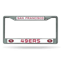 San Francisco 49ers Standard Chrome Frame with Plastic Inserts 12" x 6" Car/Truck Auto Accessory