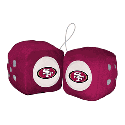 San Francisco 49ers Team Color Fuzzy Dice Dcor 3" Set