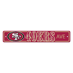 San Francisco 49ers Team Color Street Sign Dcor 4in. X 24in. Lightweight