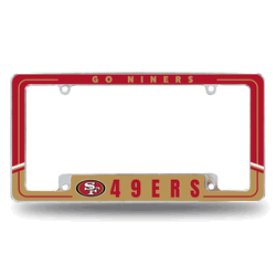 San Francisco 49ers Two-Tone 12" x 6" Chrome All Over Automotive License Plate Frame
