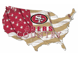 San Francisco 49ers USA Shape Flag Cutout