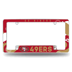 San Francisco 49ers Wave 12" x 6" Chrome All Over Automotive License Plate Frame
