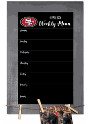 San Francisco 49ers Weekly Chalkboard with frame & clothespins 11x19 Sign