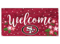 San Francisco 49ers Welcome Floral 6x12 Sign