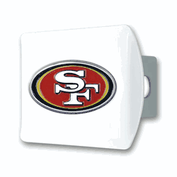 San Francisco 49ers White Metal Hitch Cover with  3D Color Emblem