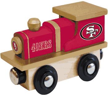 San Francisco 49ers Wood Train Engine