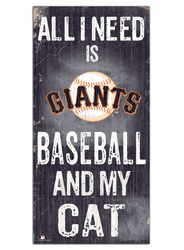 San Francisco Giants Baseball and My Cat 6x12 Sign