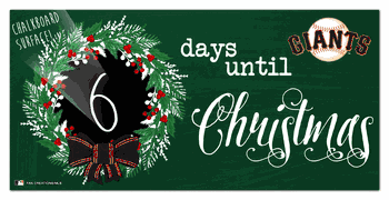San Francisco Giants Chalk Christmas Countdown 6x12 Sign