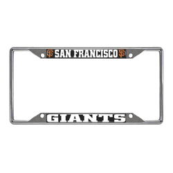San Francisco Giants Chrome Metal License Plate Frame, 6.25in x 12.25in