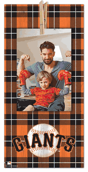 San Francisco Giants Plaid Clothespin 6x12 Sign